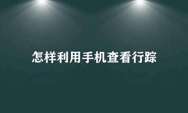 怎样利用手机查看行踪