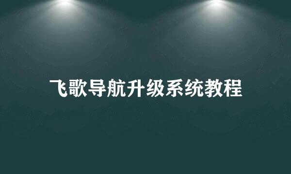 飞歌导航升级系统教程