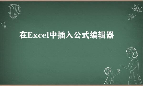 在Excel中插入公式编辑器