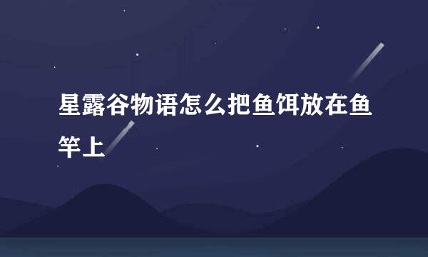 星露谷物语怎么把鱼饵放在鱼竿上