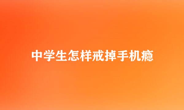 中学生怎样戒掉手机瘾