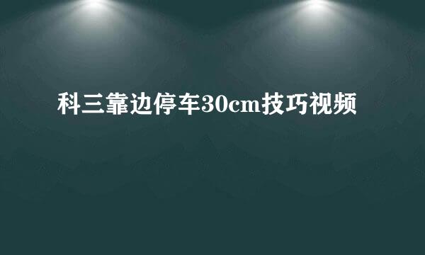 科三靠边停车30cm技巧视频