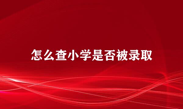 怎么查小学是否被录取