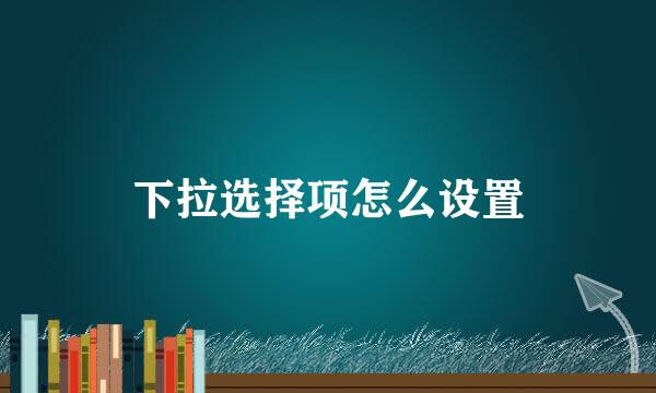 下拉选择项怎么设置