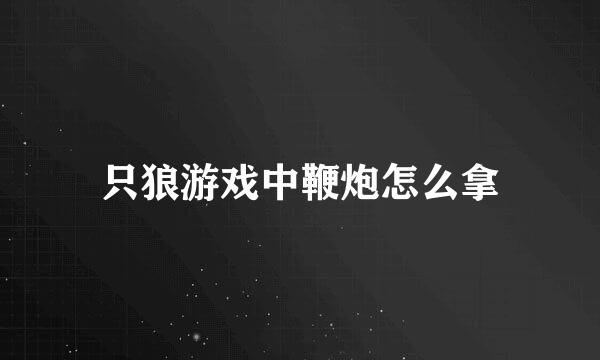 只狼游戏中鞭炮怎么拿