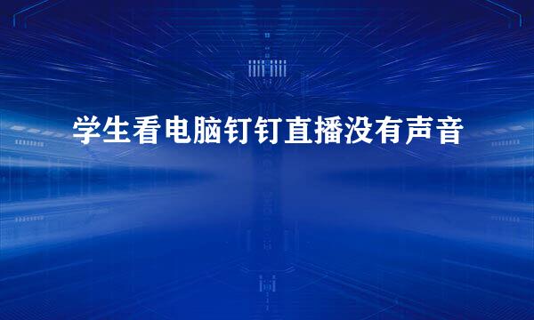 学生看电脑钉钉直播没有声音