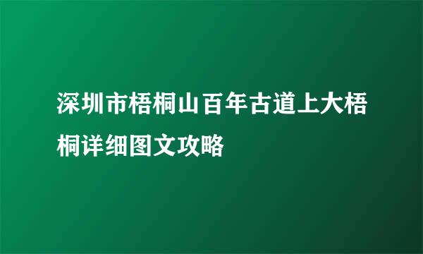 深圳市梧桐山百年古道上大梧桐详细图文攻略