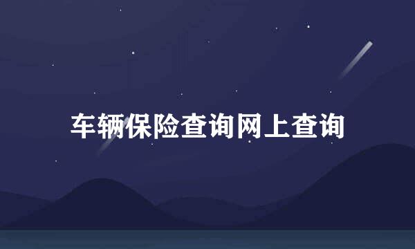 车辆保险查询网上查询