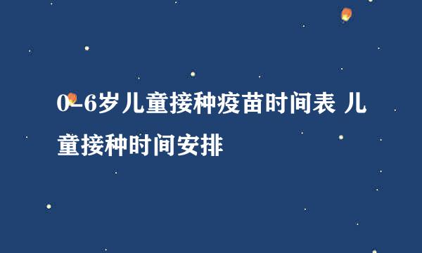 0-6岁儿童接种疫苗时间表 儿童接种时间安排