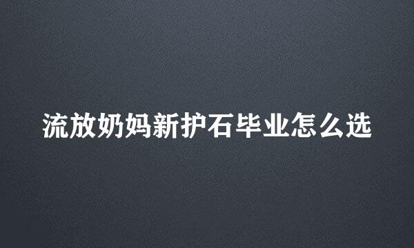 流放奶妈新护石毕业怎么选