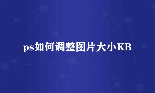 ps如何调整图片大小KB