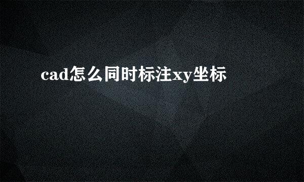 cad怎么同时标注xy坐标