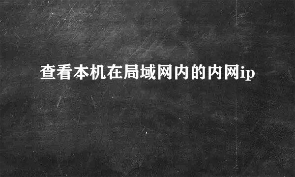 查看本机在局域网内的内网ip