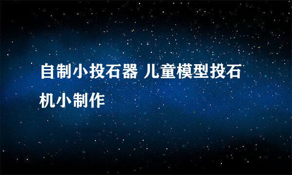 自制小投石器 儿童模型投石机小制作