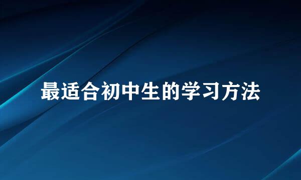 最适合初中生的学习方法