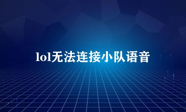lol无法连接小队语音