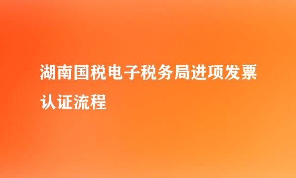 湖南国税电子税务局进项发票认证流程