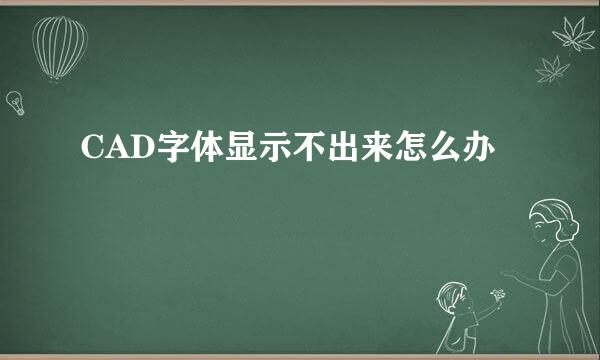 CAD字体显示不出来怎么办