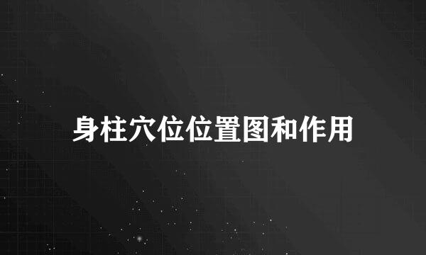 身柱穴位位置图和作用