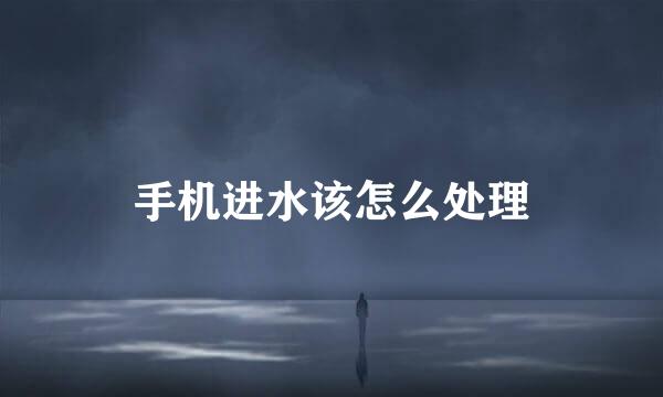 手机进水该怎么处理
