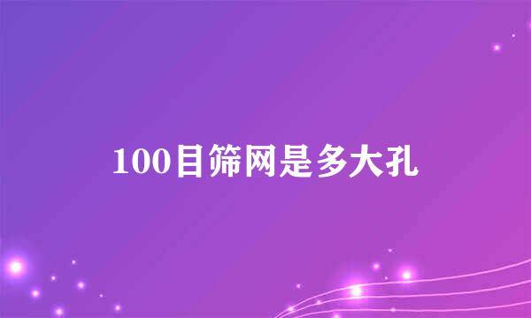 100目筛网是多大孔