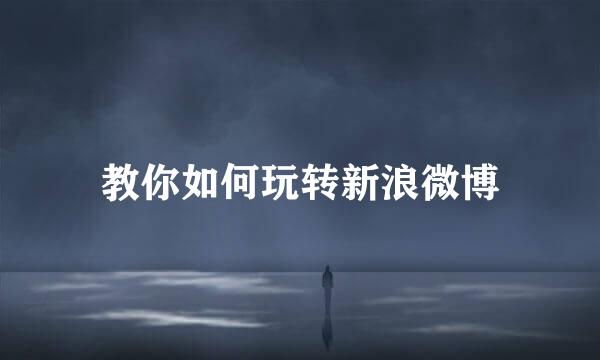 教你如何玩转新浪微博