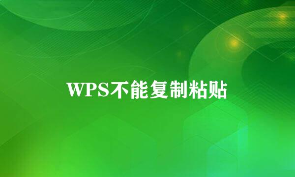 WPS不能复制粘贴
