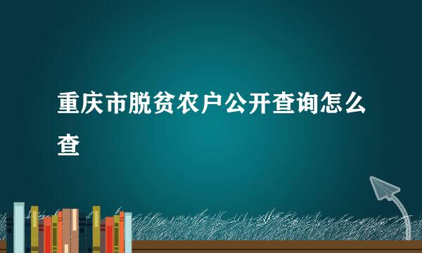 重庆市脱贫农户公开查询怎么查
