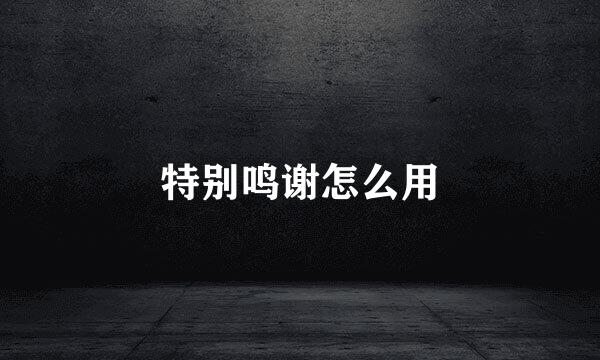 特别鸣谢怎么用