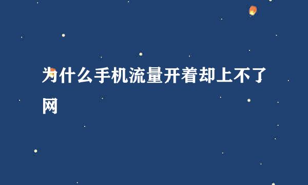为什么手机流量开着却上不了网