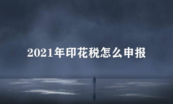 2021年印花税怎么申报