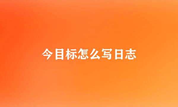 今目标怎么写日志