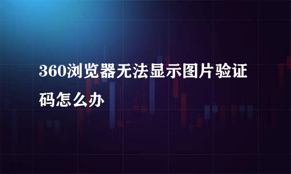360浏览器无法显示图片验证码怎么办