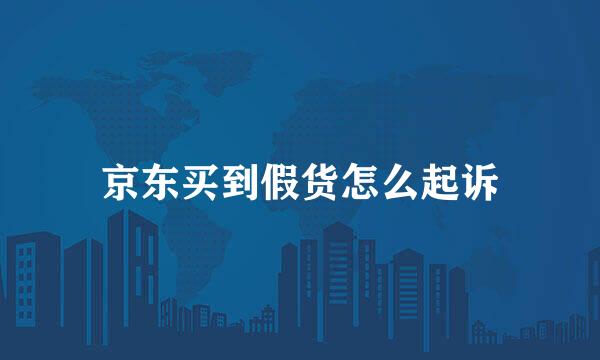 京东买到假货怎么起诉