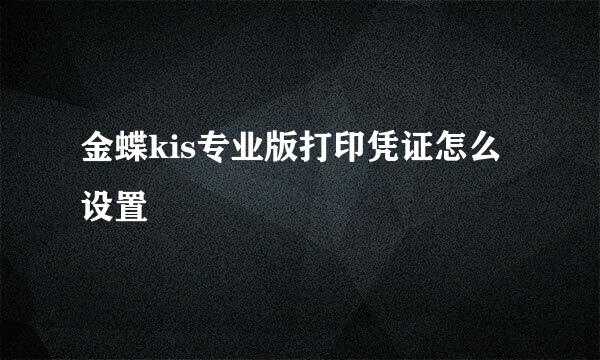 金蝶kis专业版打印凭证怎么设置