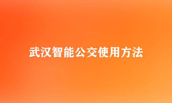 武汉智能公交使用方法