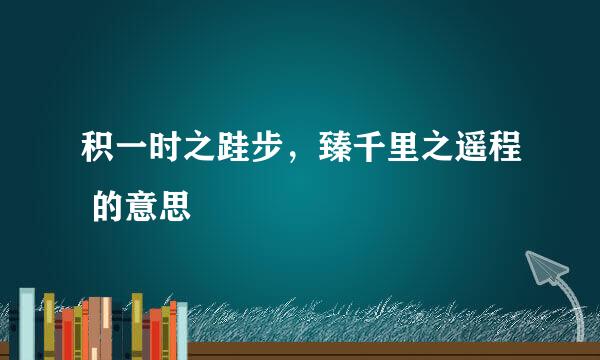 积一时之跬步，臻千里之遥程 的意思