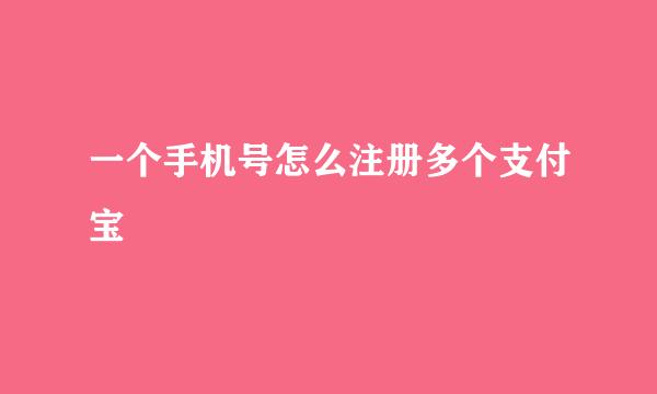 一个手机号怎么注册多个支付宝
