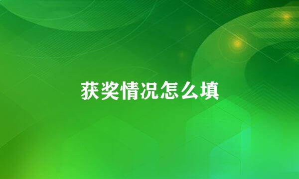 获奖情况怎么填