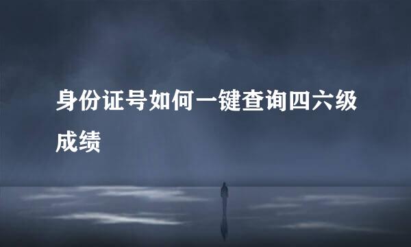 身份证号如何一键查询四六级成绩
