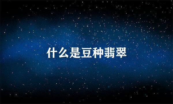什么是豆种翡翠