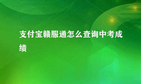 支付宝赣服通怎么查询中考成绩