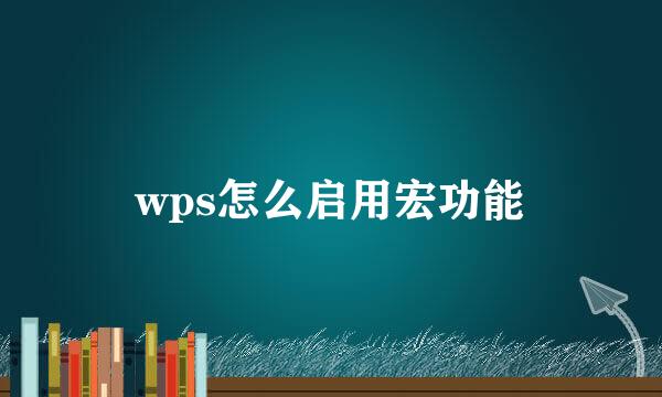 wps怎么启用宏功能