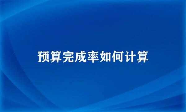 预算完成率如何计算