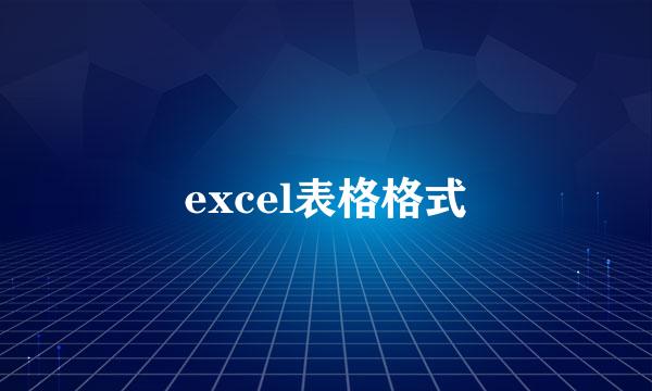 excel表格格式