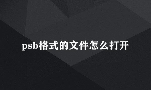 psb格式的文件怎么打开
