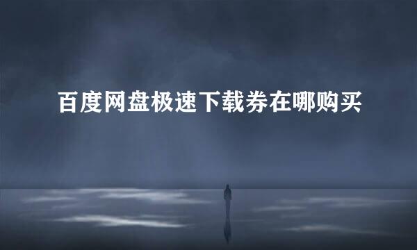 百度网盘极速下载券在哪购买