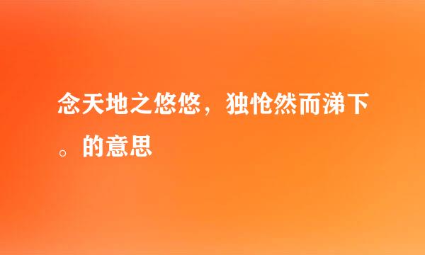 念天地之悠悠，独怆然而涕下。的意思