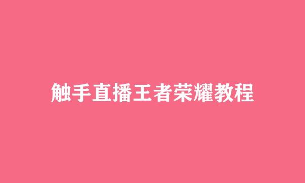 触手直播王者荣耀教程