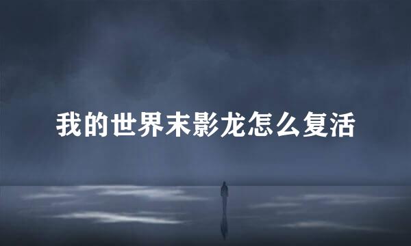 我的世界末影龙怎么复活